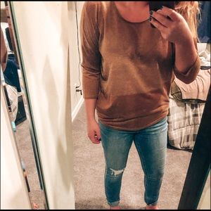 Brown two toned sweater